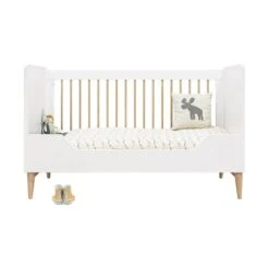 Bopita Paris Bedbank Wit / Eiken 70 X 140 Cm -Kindermeubels Winkel 16319351 bench bed 70x140 pari 1 2ee6