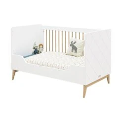Bopita Paris Bedbank Wit / Eiken 70 X 140 Cm -Kindermeubels Winkel 16319351 bench bed 70x140 pari 2 b474