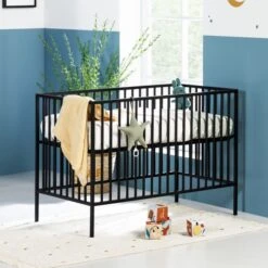 Europe Baby - Ledikant - Liam II - 60x120 - Black -Kindermeubels Winkel Liam ledikant zwart SFEER 3e18