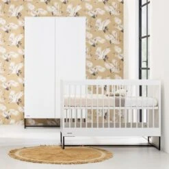 Kidsmill Modular 2 Babybed Mat Wit - Zwart - 70 X 140 Cm -Kindermeubels Winkel Modular wit bed kast a366