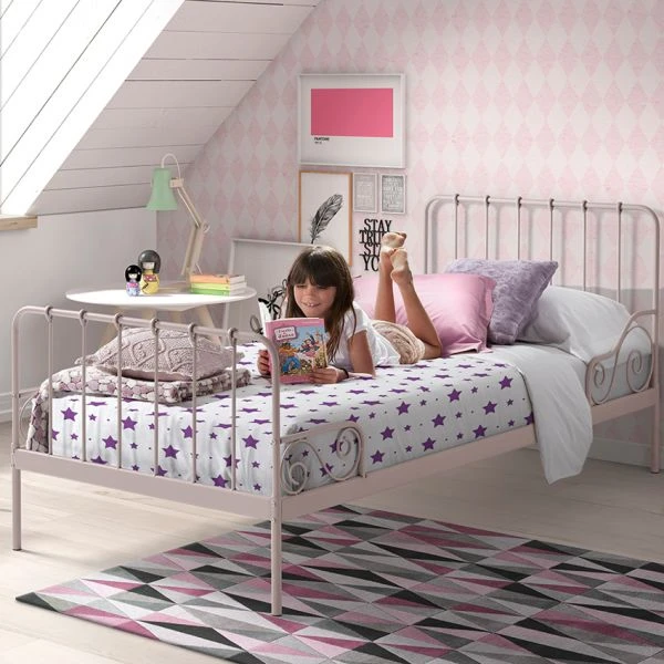 Vipack Alice Metal Bed Roze 90 X 200 Cm 2 Vipack Alice Metal Bed Roze 90 X 200 Cm - Afbeelding 2