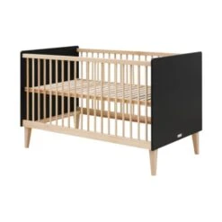 Bopita Lena Bedbank Mat Zwart / Naturel 70 X 140 -Kindermeubels Winkel bench bed 70x140 lena matt black natural 1 f8bf