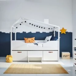 Cool Kids Kajuitbed Met Hutconstructie Wit 90 X 200 Cm -Kindermeubels Winkel cool kids kajuitbed met hutconstructie sfeer 5063