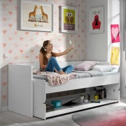 Vipack Denver Bureaubed Wit 90 X 200 Cm -Kindermeubels Winkel dehsz6014 bed a093