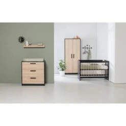 Europe Baby Nova Commode Zwart Eiken -Kindermeubels Winkel europe baby nova commode zwart eiken 6 e094