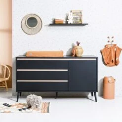 Europe Baby Sterre Commode XL Zwart / Oak -Kindermeubels Winkel europe baby sterre commode xl zwart oak 2 1 b0ec