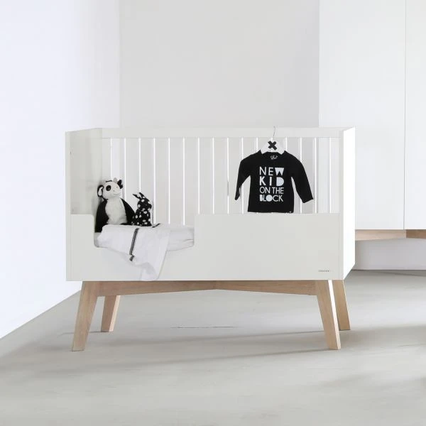 Kidsmill Sixties Babybed Wit Mat / Naturel 70 X 140 Cm - Afbeelding 4