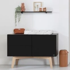 Kidsmill Sixties Commode Zwart Mat / Naturel -Kindermeubels Winkel kidsmill sixties commode zwart mat naturel 5 bbb8