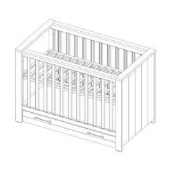 Kidsmill Sem Nautic Babybed Met Lade Grijs 60 X 120 Cm -Kindermeubels Winkel knipsel fjord cot 60 x 120 54bd
