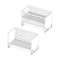 Kidsmill Modular 2 Babybed Mat Wit - Zwart - 70 X 140 Cm -Kindermeubels Winkel knipsel intense cot bed 70 x 140 black frame 655f