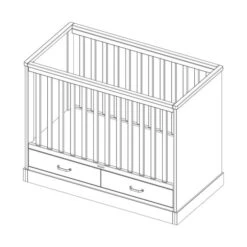 Kidsmill Newport Babybed Wit / Eiken 70 X 140 Cm -Kindermeubels Winkel knipsel newport ll cot 60 x 120 1 8 1 1 1c89