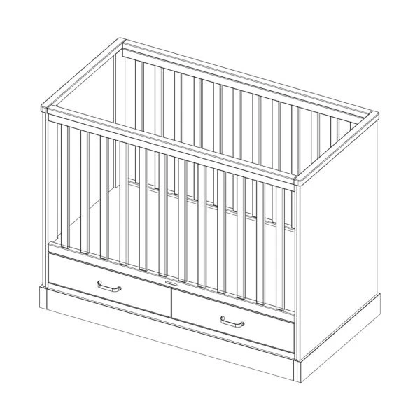 Kidsmill Newport Babybed Wit / Eiken 70 X 140 Cm - Afbeelding 5