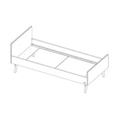 Kidsmill Sixties Bed Wit Mat / Walnoot 90 X 200 Cm -Kindermeubels Winkel knipsel sixties bed 90 x 200 9 0dc2