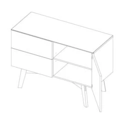 Kidsmill Sixties Commode Wit Mat / Naturel -Kindermeubels Winkel knipsel sixties chest open 5535