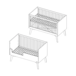 Kidsmill Sixties Babybed Wit Mat / Walnoot 70 X 140 Cm -Kindermeubels Winkel knipsel sixties cot bed 70 x 140 8 ad65