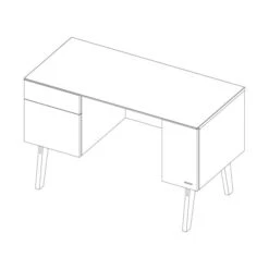Kidsmill Sixties Bureau Wit Mat / Walnoot -Kindermeubels Winkel knipsel sixties desk 9 058f