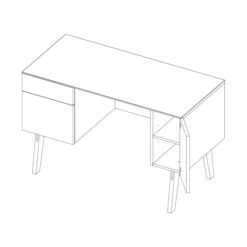Kidsmill Sixties Bureau Wit Mat / Walnoot -Kindermeubels Winkel knipsel sixties desk open 9 72ed