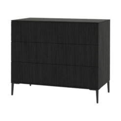 Kidsmill Levi Commode Zwart Eiken -Kindermeubels Winkel levi commode zwart rechte poot 2 2 1 00b5