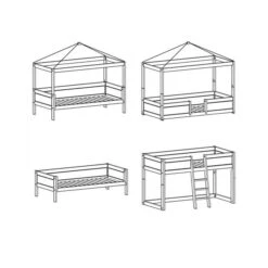 LIFETIME Kidsrooms 4 In 1 Bedcombinatie Wit Gelakt -Kindermeubels Winkel life time 4 in 1 bedcombinatie tekening 1 1 37bc