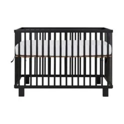 Puck Inklapbare Ledikant Zwart Mat 60 X 120 Cm