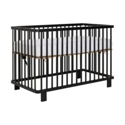 Puck Inklapbare Ledikant Zwart Mat 60 X 120 Cm -Kindermeubels Winkel puck ledikant inklapbaar zwart 2 980a