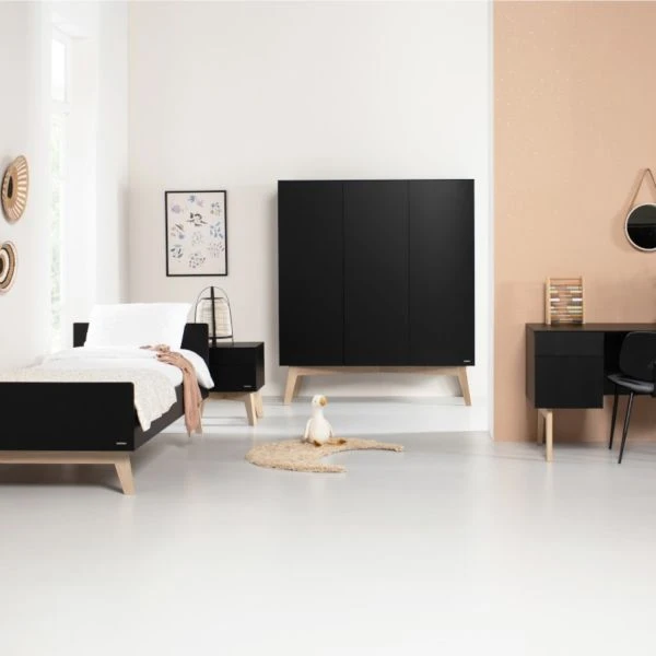 Kidsmill Sixties Bed Zwart Mat / Naturel 90 X 200 Cm 4 Kidsmill Sixties Bed Zwart Mat / Naturel 90 X 200 Cm - Afbeelding 4