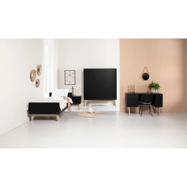 Kidsmill Sixties Bed Zwart Mat / Naturel 90 X 200 Cm 5 Kidsmill Sixties Bed Zwart Mat / Naturel 90 X 200 Cm - Afbeelding 5