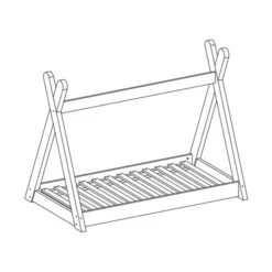 Vipack Tipi Peuterbed Wit 70 X 140 Cm -Kindermeubels Winkel tipi 70x140 tekening 6368